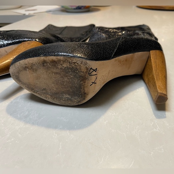 EUC Loeffler Randall Black Textured Leather Boots. Size 9.5 - Picture 9 of 10